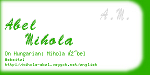 abel mihola business card